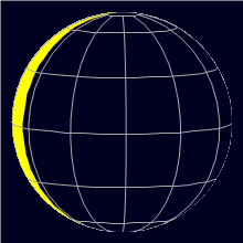 Appearance of the Moon, celestial north is upwards