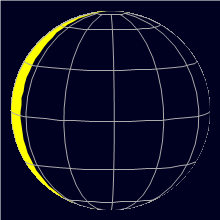 Appearance of the Moon, celestial north is upwards