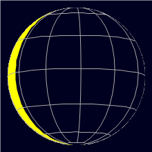 Appearance of the Moon, celestial north is upwards