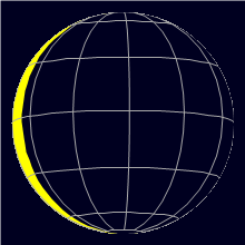 Appearance of the Moon, celestial north is upwards