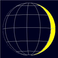 Appearance of the Moon, celestial north is upwards