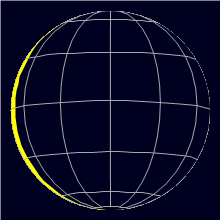 Appearance of the Moon, celestial north is upwards