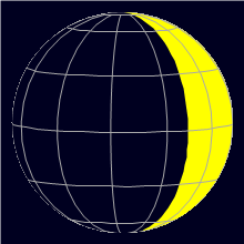 Appearance of the Moon, celestial north is upwards