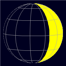 Appearance of the Moon, celestial north is upwards