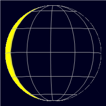 Appearance of the Moon, celestial north is upwards