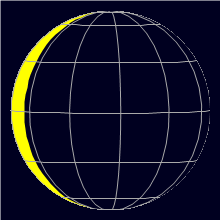 Appearance of the Moon, celestial north is upwards