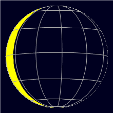 Appearance of the Moon, celestial north is upwards