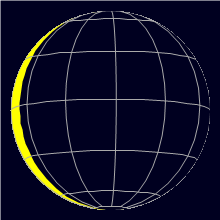 Appearance of the Moon, celestial north is upwards