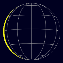 Appearance of the Moon, celestial north is upwards
