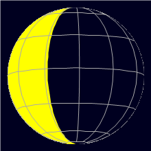 Appearance of the Moon, celestial north is upwards
