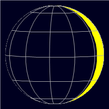 Appearance of the Moon, celestial north is upwards